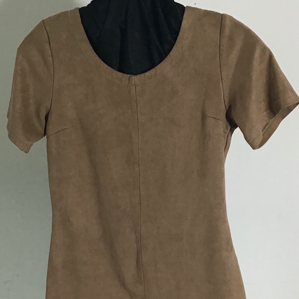 Paper crane suede dress